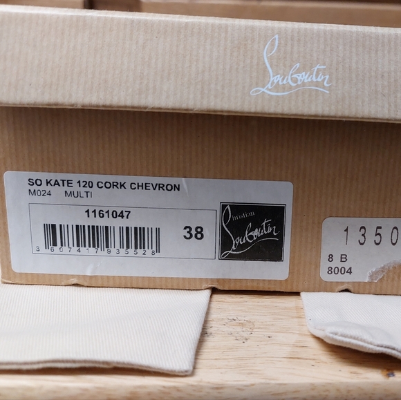 Christian Louboutin Multi-Color Cork Chevron Shoes - Picture 8 of 8